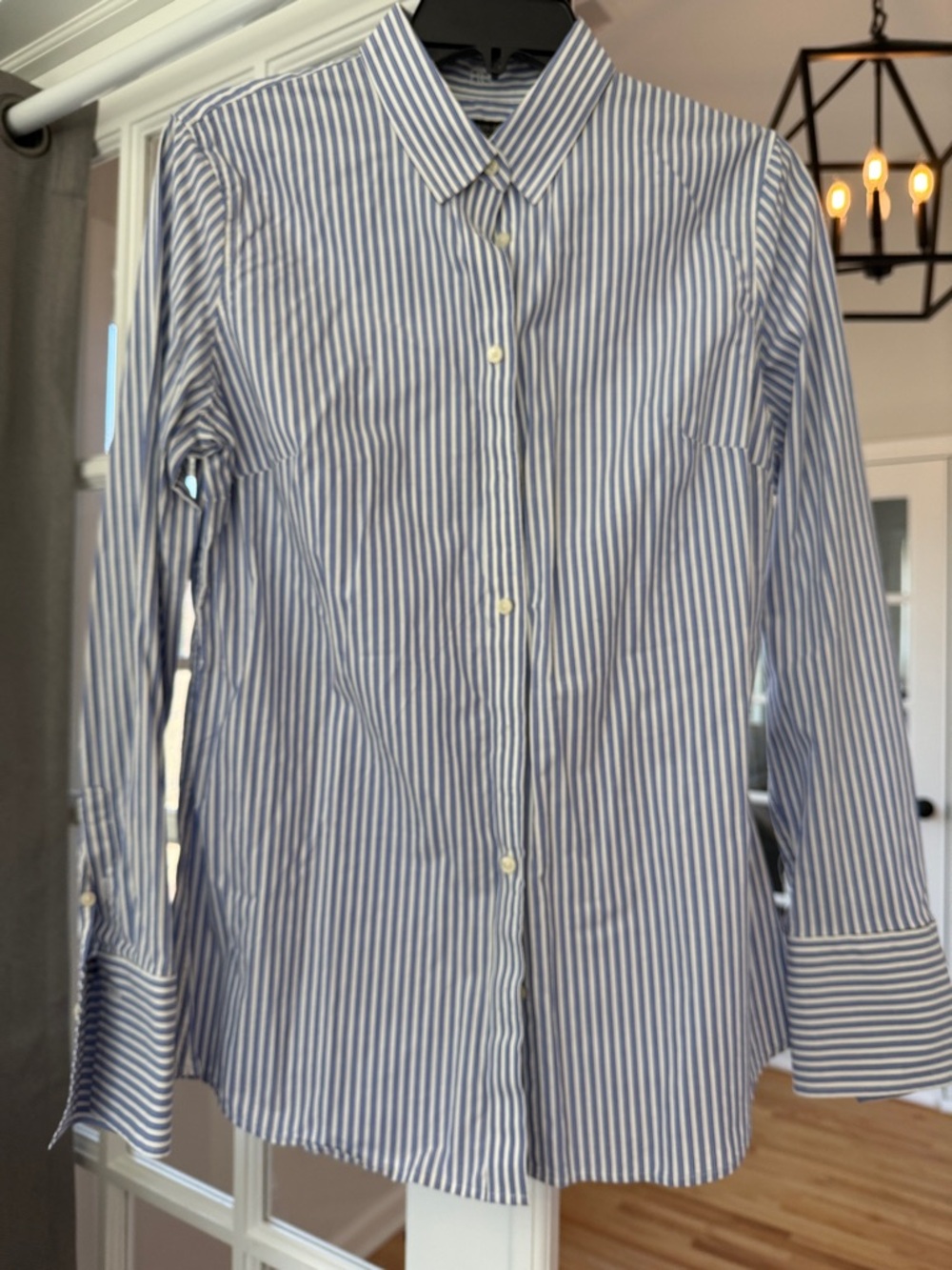 Banana Republic Riley Blue and White Striped Button-Down Shirt